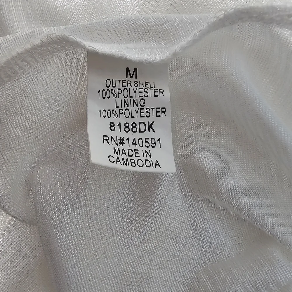 CQ by CQ Lace White Off-Shoulder Ruffle Bell Sleeve Romantic Mini Dress Sz M - Picture 7 of 8